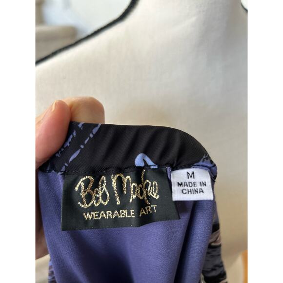 Vintage Y2K Bob Mackie Purple Butterfly Print Knee Length Slip Skirt Whimsygoth - Picture 5 of 7